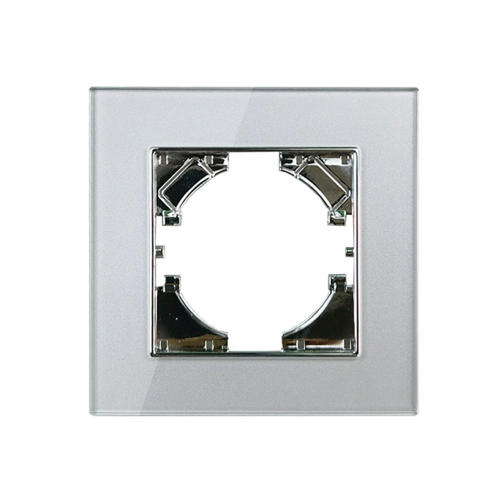 Рамка ZION 1-АЯ (одинарная) серая стекло - фото 1 - id-p109536021