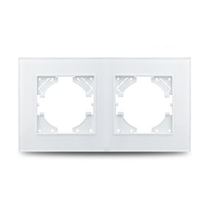 Рамка ZION 2-АЯ (двойная) белая стекло