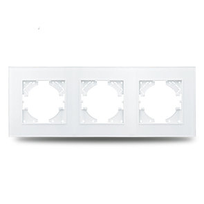 Рамка ZION 3-АЯ (тройная) белая стекло