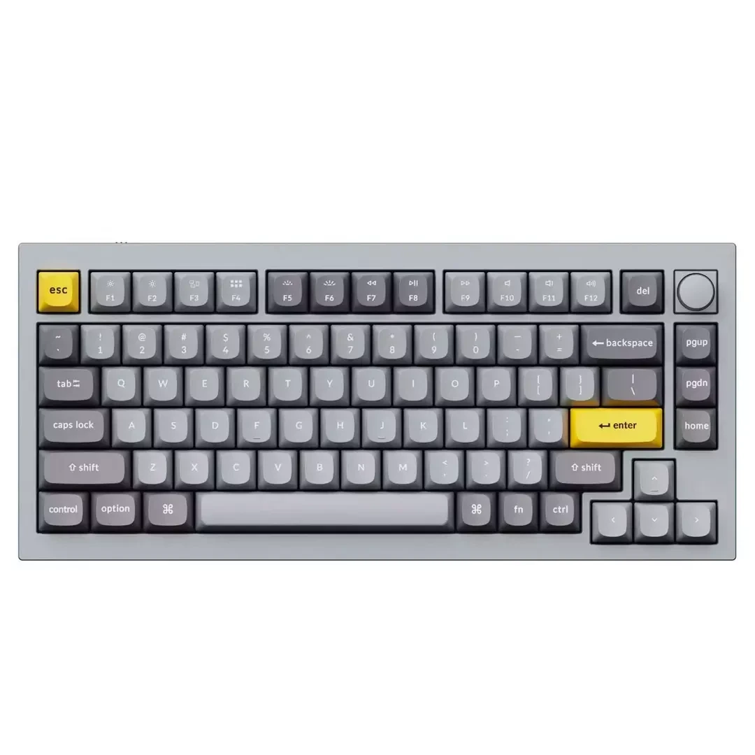 Клавиатура Keychron Q1-N3 Grey Knob Brown Switch RGB Hot-Swap Gateron G pro Mechanical - фото 2 - id-p110208489