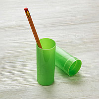 Пенал тубус пластиковый для карандашей зеленый