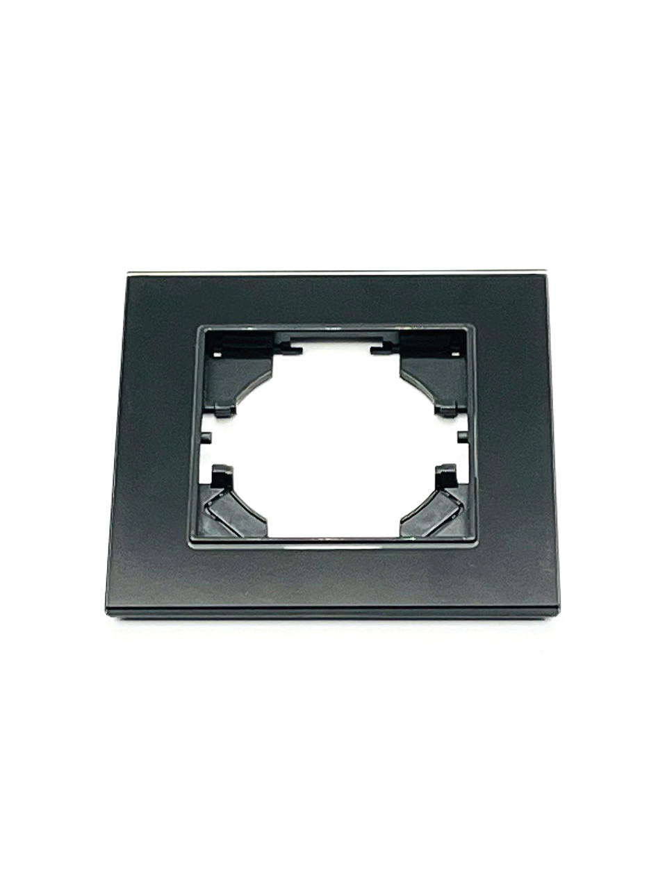 Рамка ZION 1-АЯ (одинарная) черная стекло - фото 1 - id-p109536059