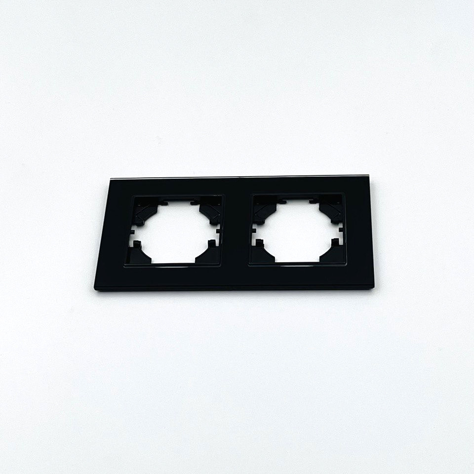 Рамка ZION 2-АЯ (двойная) черная стекло