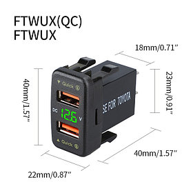 USB быстрое зарядное устройство QC3 вольтметр для TOYOTA