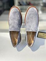 Стильные женские замшевые туфли серого цвета . Осень 2023., фото 3