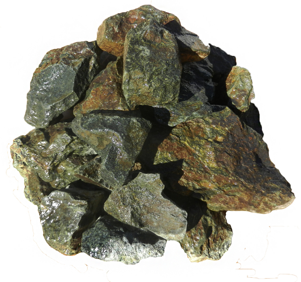 Камень для саун Амфиболит 10 кг мешок - фото 1 - id-p102595862