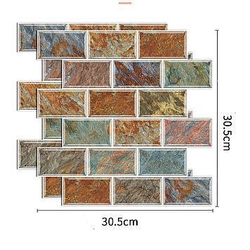 3 Д Панель декоративная кухонная плитка  «Красный мрамор» ПВХ 10шт SFG-022