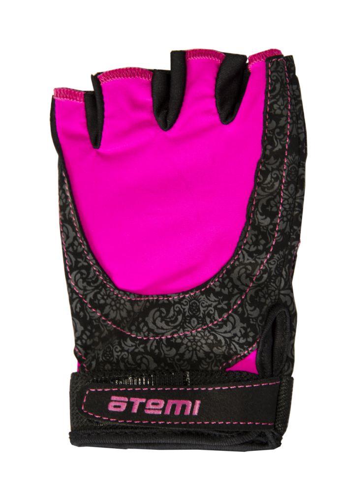 Перчатки для фитнеса Atemi, AFG06PS, черно-розовые, размер S