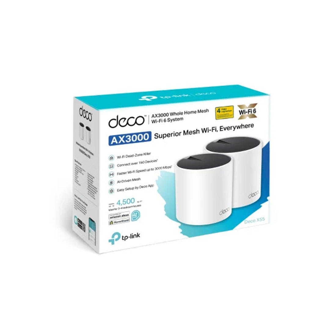 Беспроводная MESH-система Wi-Fi TP-Link Deco X55(2-pack) 2-012079 - фото 3 - id-p110083272