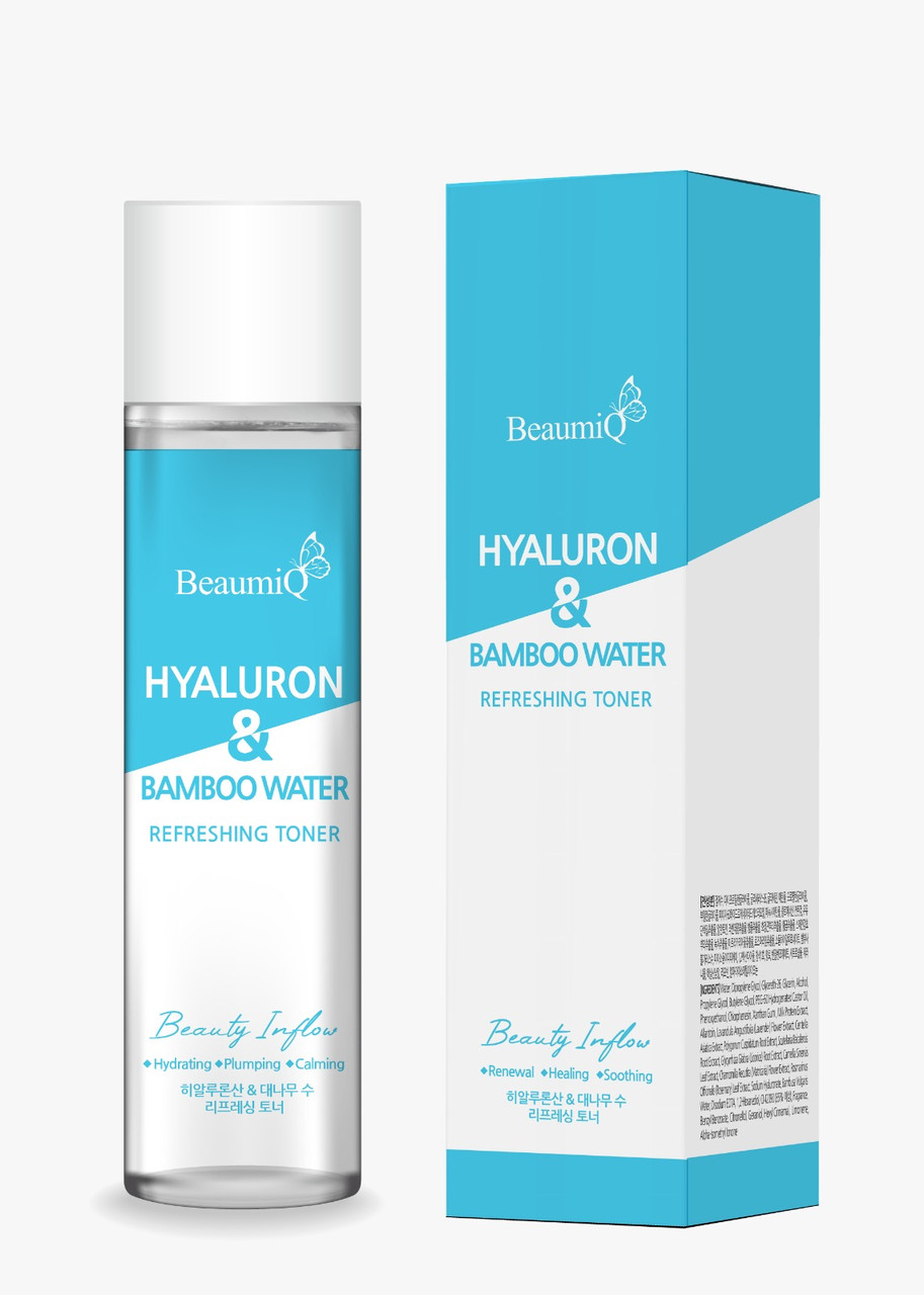 Тонер для лица с гиалуроном и бамбуковой водой BeaumiQ Hyaluron & Bamboo Water Refreshing Toner / 200 мл.