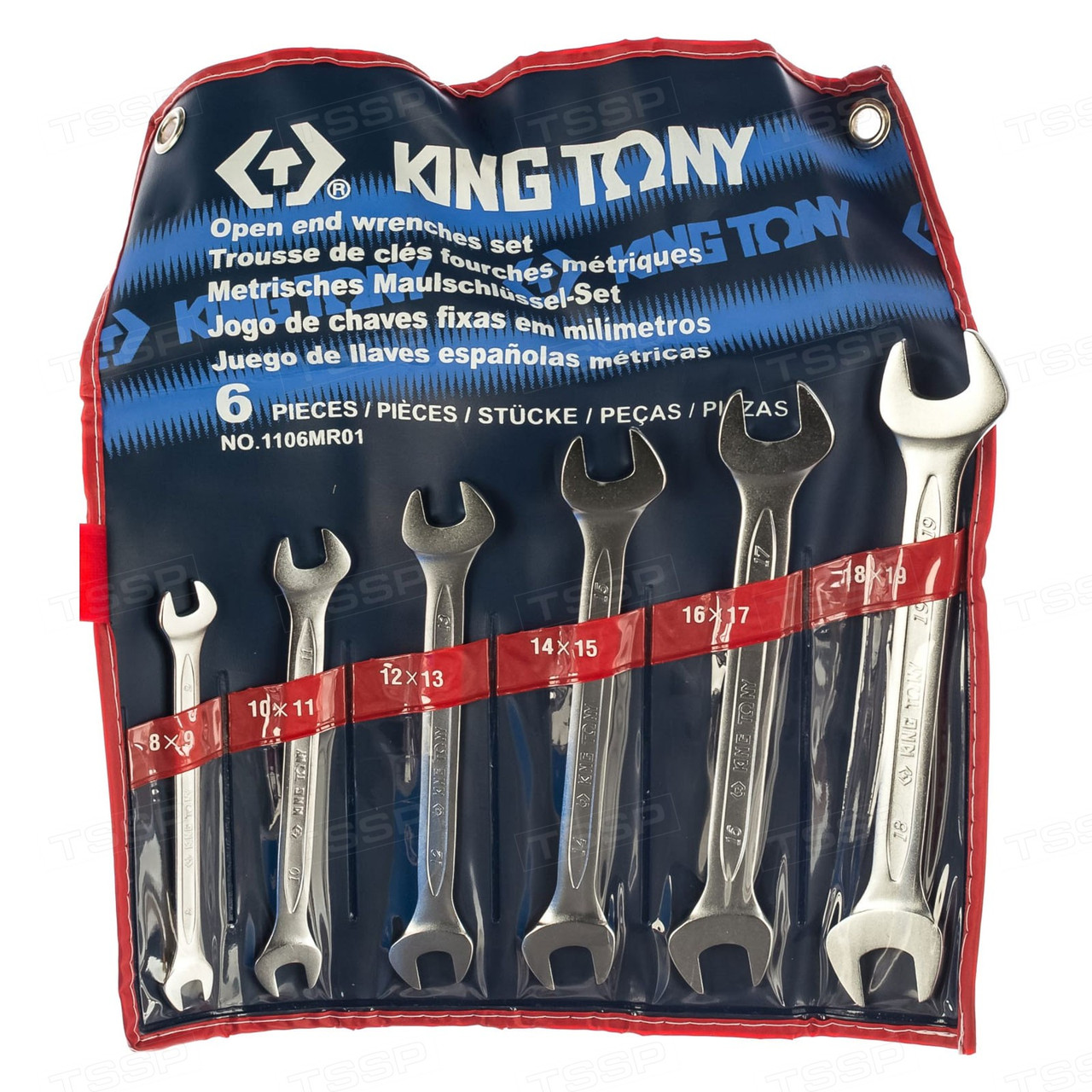 Набор рожковых ключей KING TONY 1106MR01 8-19мм 6шт.
