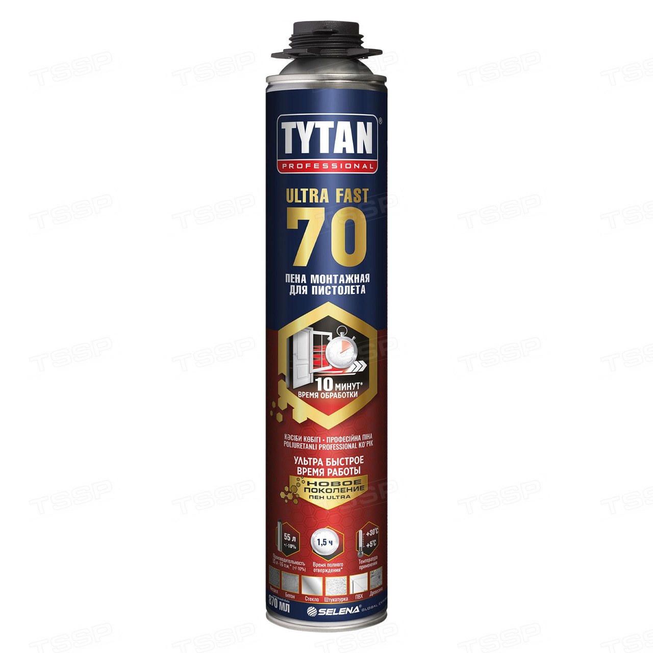 Пена монтажная профессиональная TYTAN PROFESSIONAL ULTRA FAST 70 летний желтый 870мл 10040857