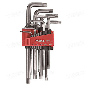 Набор ключей Force Г-образных с отверстием T10-50 9шт. 5098LT