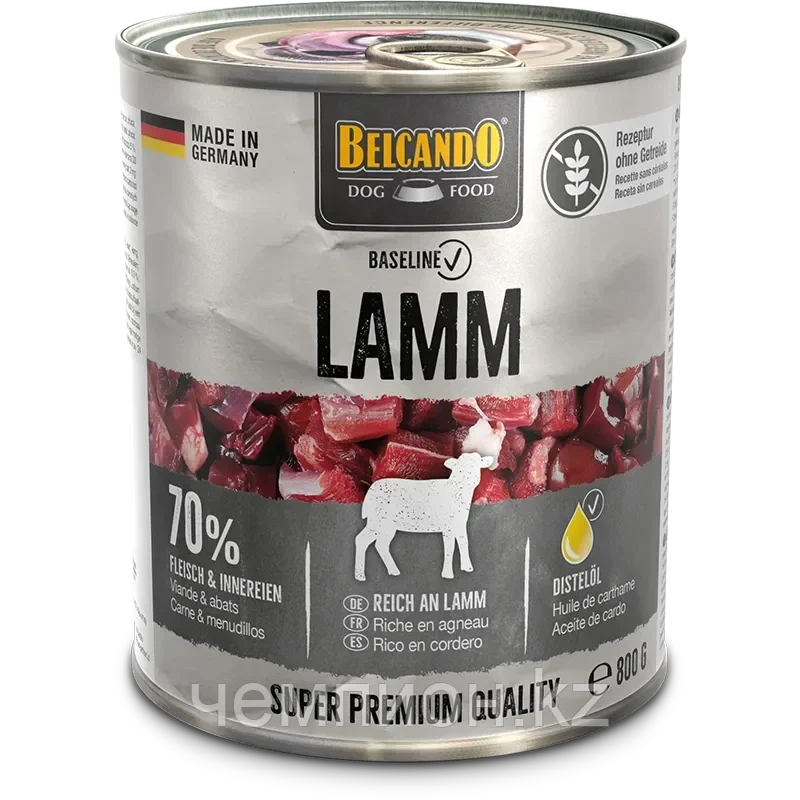 513403 BELCANDO Baseline GF Lamb, Беззерновой влажный корм для взрослых собак, с ягненком, банка 800г