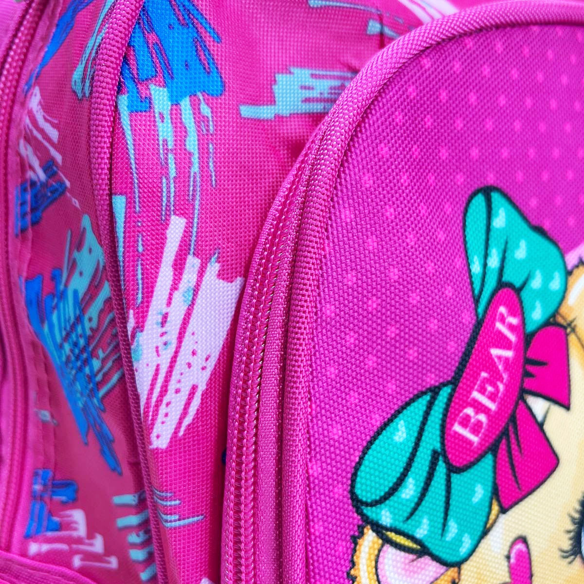 Школьный рюкзак с ортопедической спинкой Мишка с бантиком розовый - фото 8 - id-p55064902