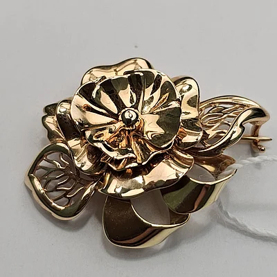 Золотая брошь цветы 585 проба 2.67 гр