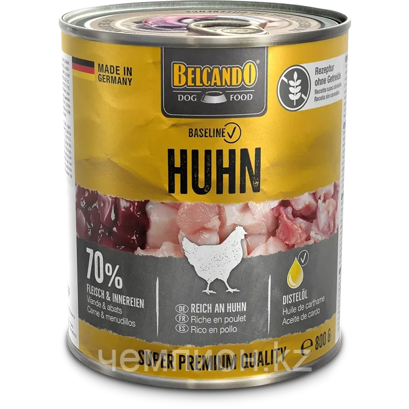 513434 BELCANDO Baseline GF Chicken, Беззерновой влажный корм для взрослых собак, с курицей, банка 800г