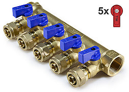 Жинақтағыш/Коллектор TIM 3/4"*16-5 выходов с шар. кранами (1/7)