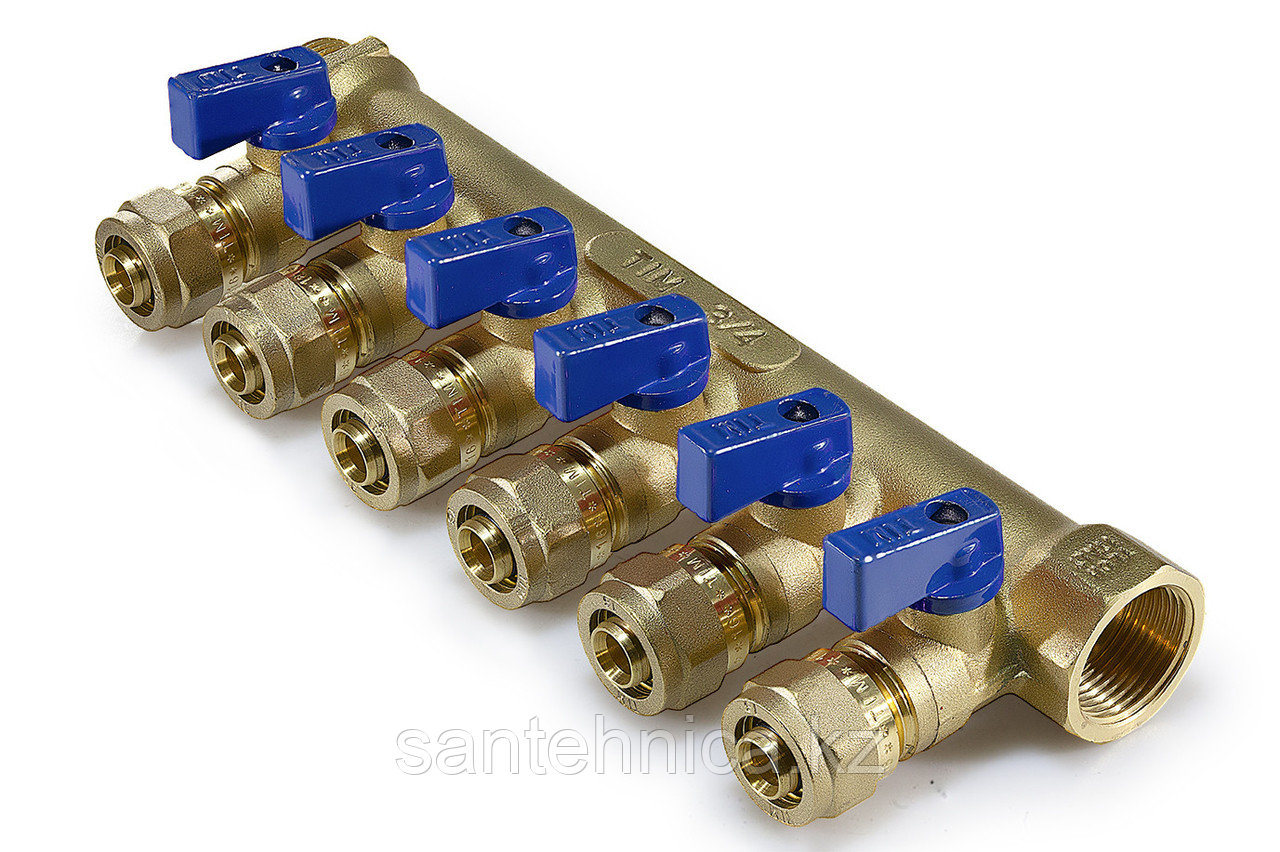 Жинақтағыш/Коллектор TIM 3/4"*16-6 выходов с шар. кранами (1/8)