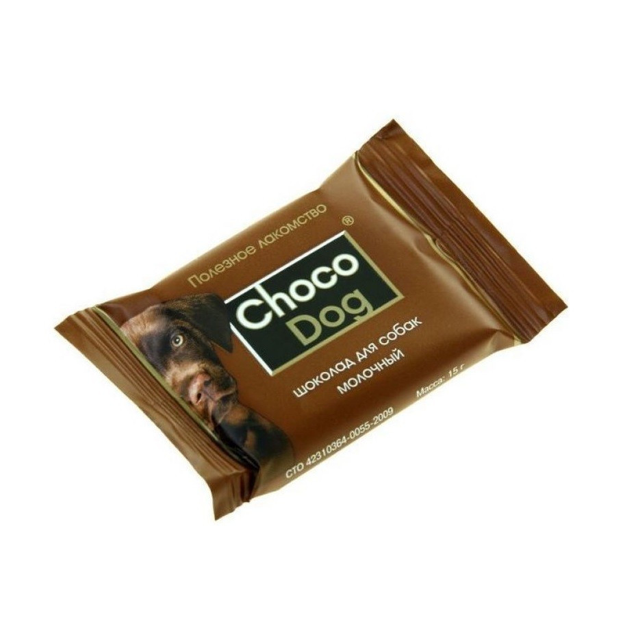 Лакомство CHOCO DOG Шоколад для собак молочный, 15 гр