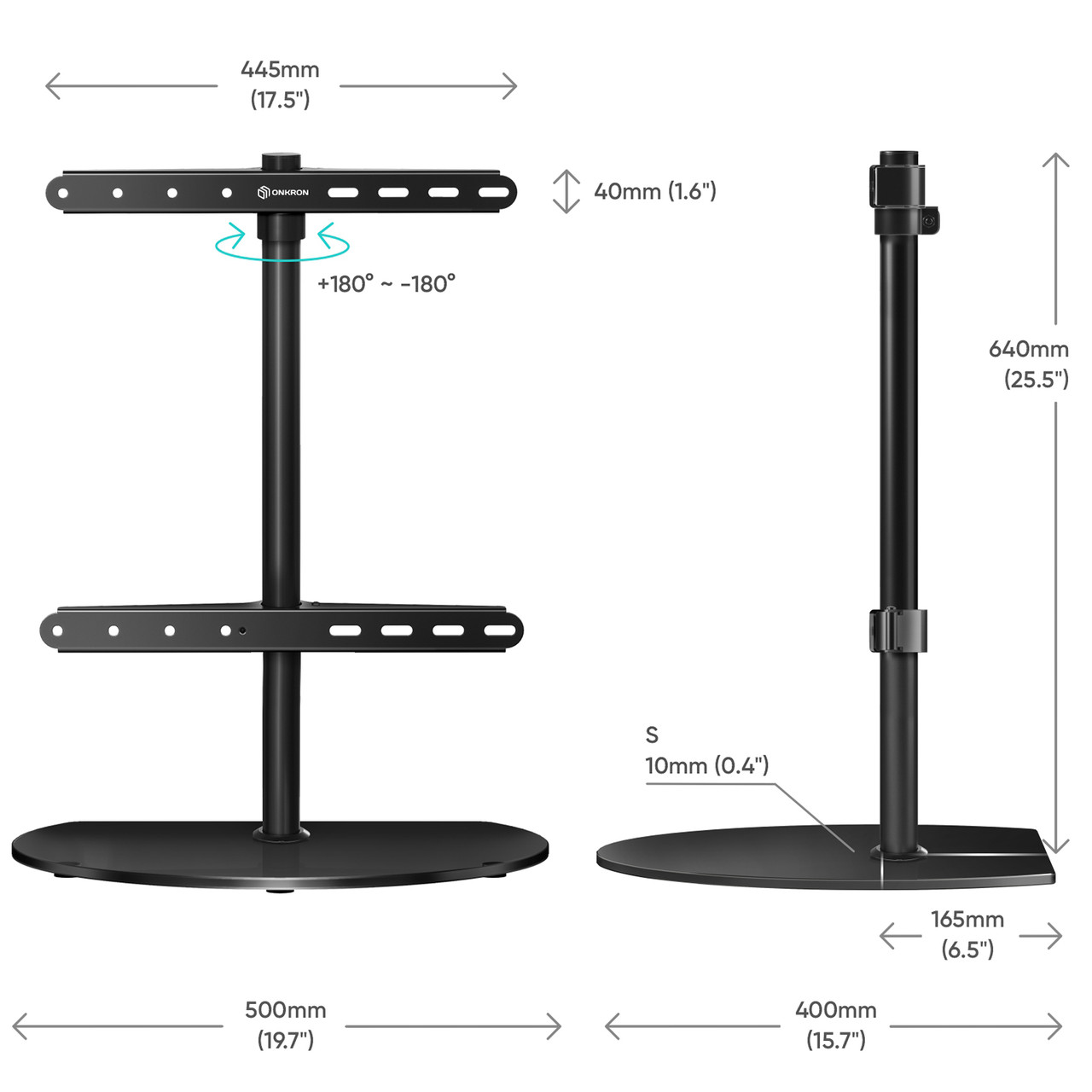 ONKRON подставка для телевизора 32"-65" настольная, чёрная PT2 - фото 1 - id-p110319040