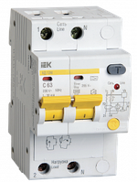 MAD12-2-063-C-030 IEK Дифференциальный автоматический выключатель АД12М 2Р С63 30мА