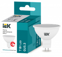 LLE-MR16-7-230-40-GU5 IEK Лампа светодиодная MR16 софит 7Вт 230В 4000К GU5.3 IEK