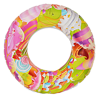 Надувной плавательный круг гелевый "Сладости" (80 см)