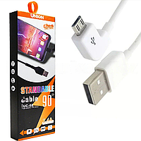 Зарядный USB кабель Type-c L образный разъем длина 1 метр Moxom UC-08 2.4А micro белый