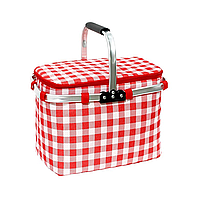 Корзинка-сумка для пикника холодильник ПВХ 39х29х25 красная