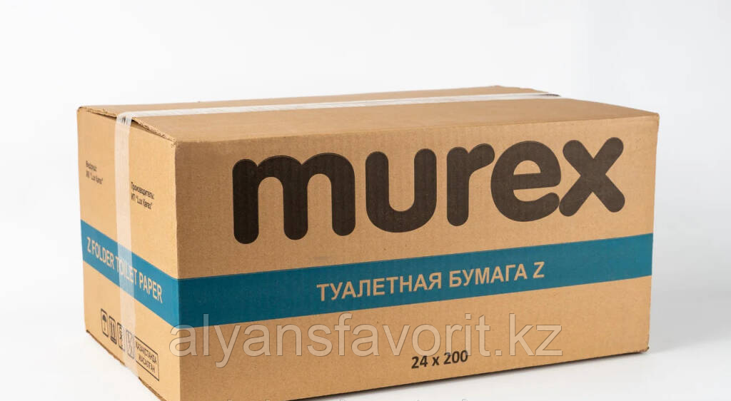 Туалетная бумага Z-сложения  24 пач/ в уп.,200 л. в пачке. MUREX
