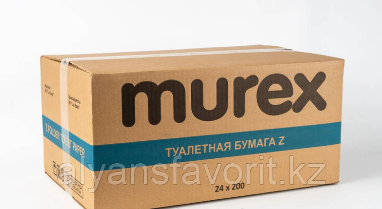 Туалетная бумага Z-сложения  24 пач/ в уп.,200 л. в пачке .MUREX, фото 2