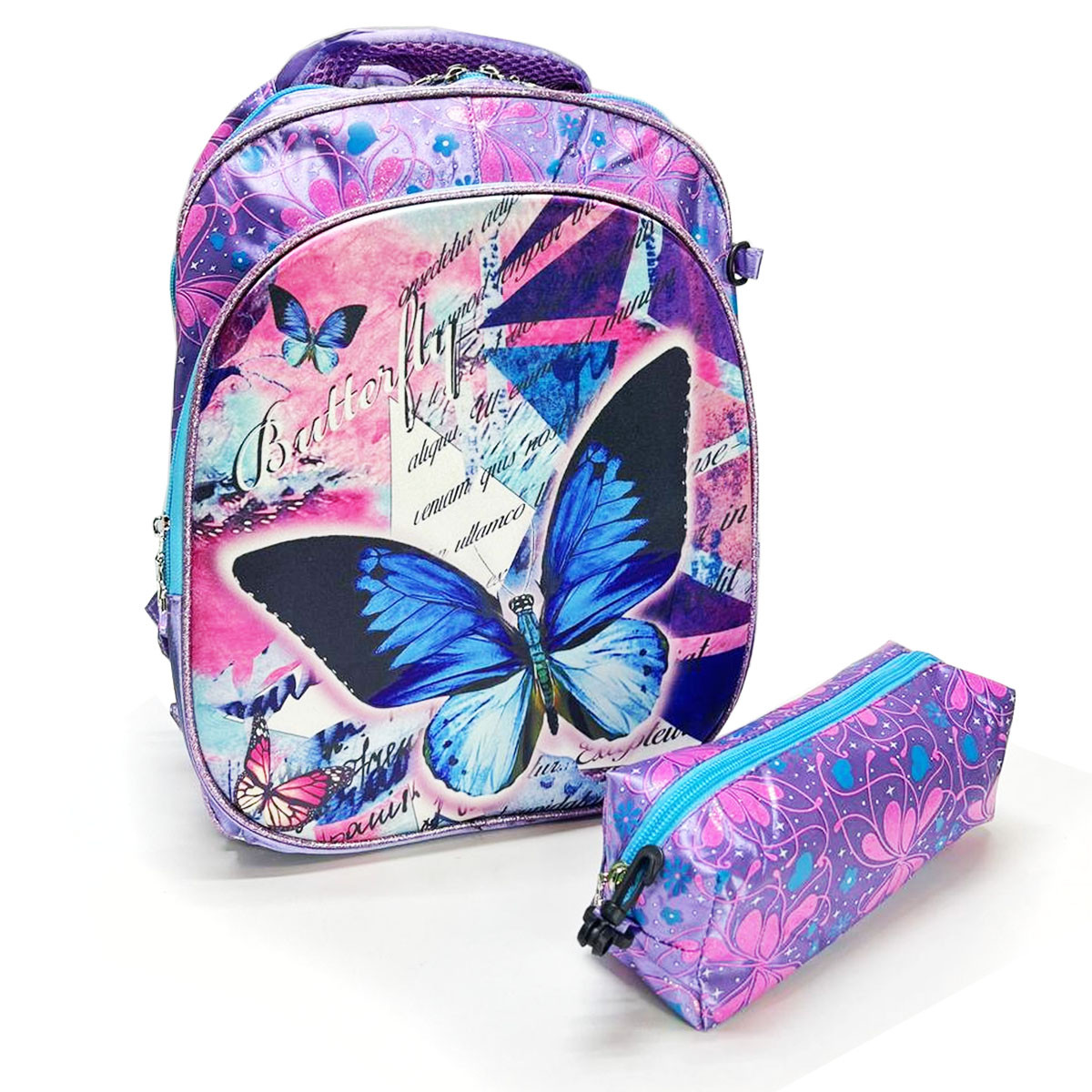 Школьный рюкзак с пеналом SP024 с бабочкой