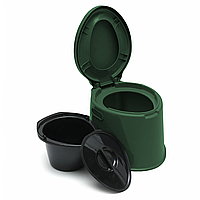 Стульчак для уличного туалета дачный двойной Альтернатива пластик зеленый