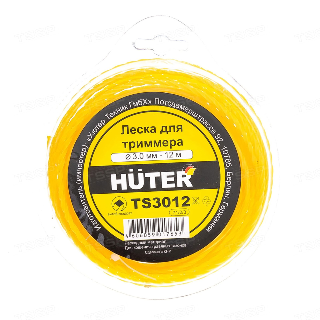 Леска для триммера Huter TS3012 12м*3мм 71/2/3 - фото 1 - id-p110338311