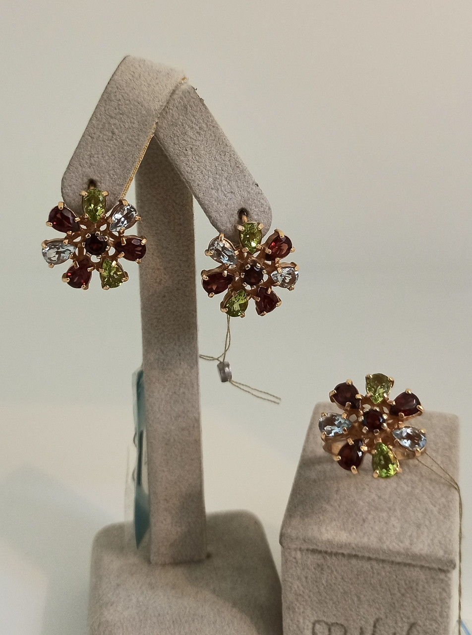 Комплект / гранат, топаз и хризолит (г.Жаркент), фото 1