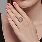 Кольцо из серебра с жемчугом и фианитами SOKOLOV 92014421 покрыто  родием, фото 2
