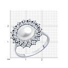 Кольцо из серебра с жемчугом и фианитами SOKOLOV 92014421 покрыто  родием, фото 3