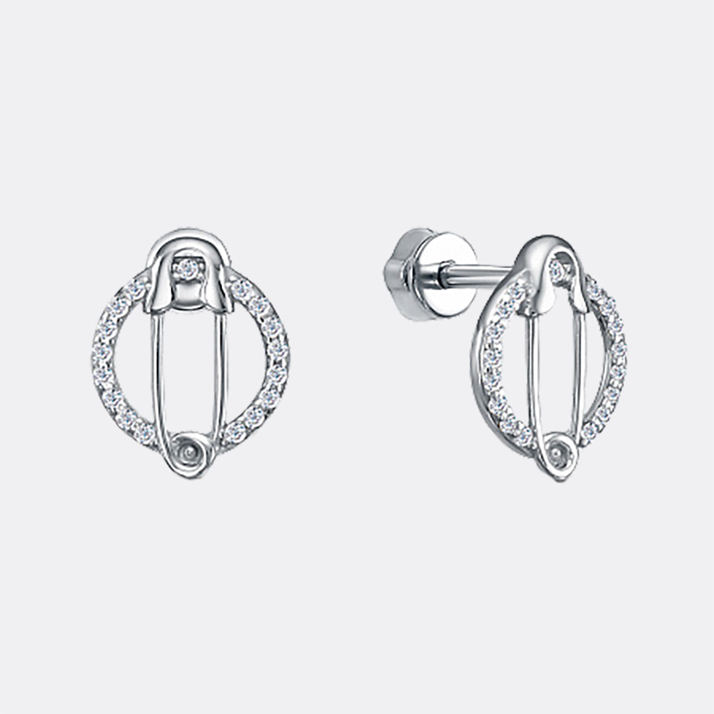 Серьги из серебра фианит Вознесенский 12-1437, фото 1