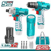 Комбинированный комплект из 3х аккум. инструментов TOTAL арт.TKLI1203