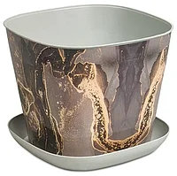 Горшок-кашпо Мрамор 2,5л с поддоном 381251