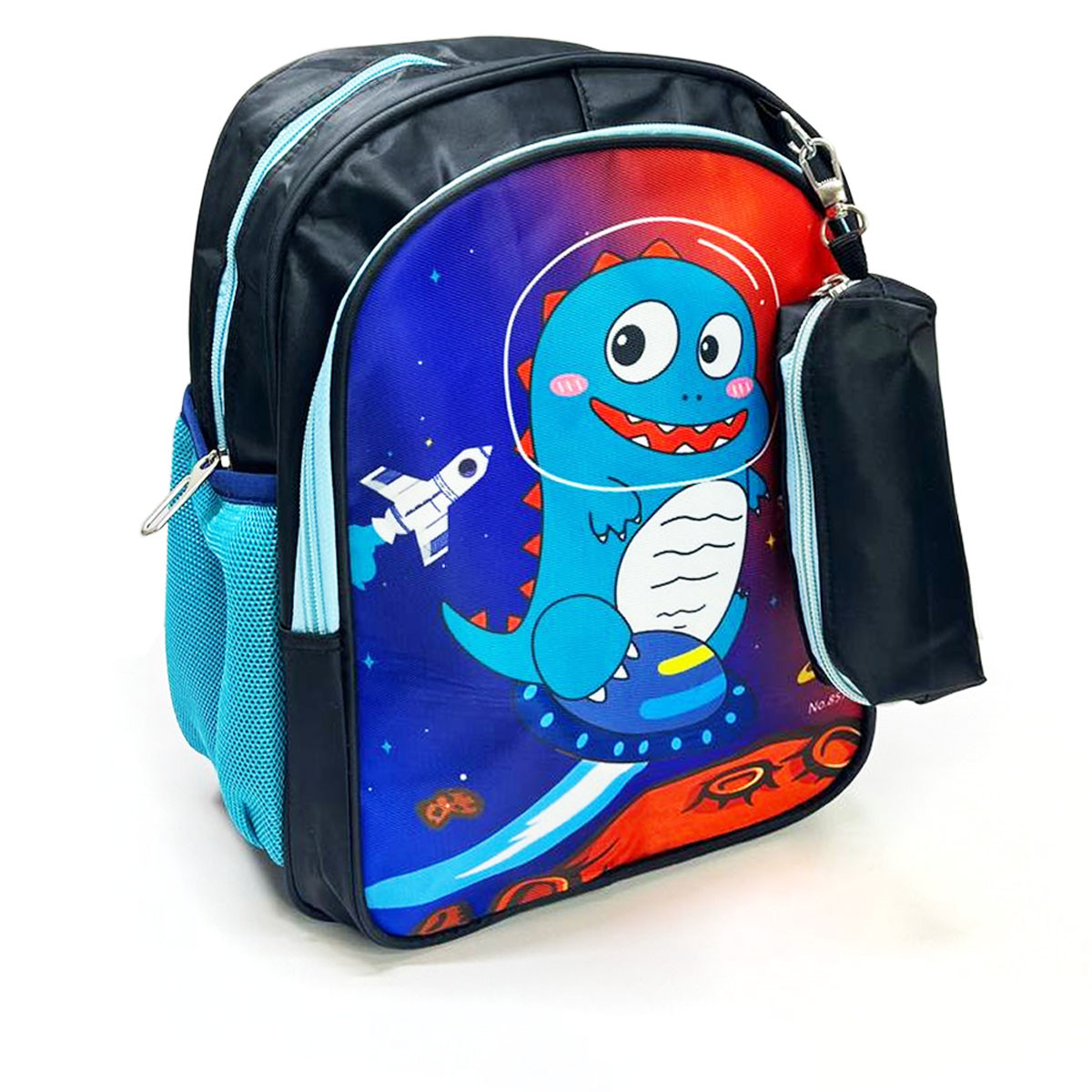 Детский рюкзак с пеналом для детского сада Динозаврик в космосе