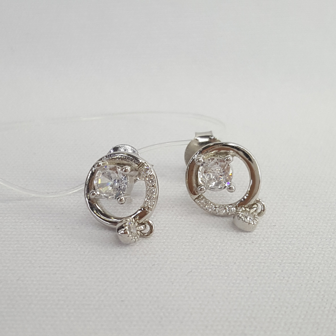 Серьги из серебра с фианитами Италия K177, фото 1