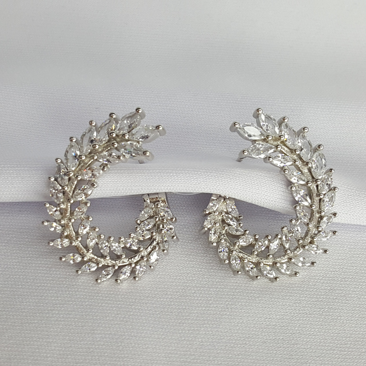 Серьги из серебра с фианитами Италия K998, фото 1