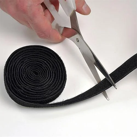 Многоразовая крепежная лента липучка Hook & Loop, ширина 25 мм (50 метров в рулоне) black, фото 2