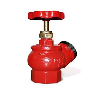 КРАН ПОЖАРНЫЙ КПЧ-50 УГЛОВОЙ- ЧУГУННЫЙ (МУФТА-ЦАПКА)125°