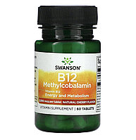 Swanson B12, метилкобаламин, вишнЯ, 60 таблеток