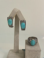 Комплект с амазонитом размер кольца: 19