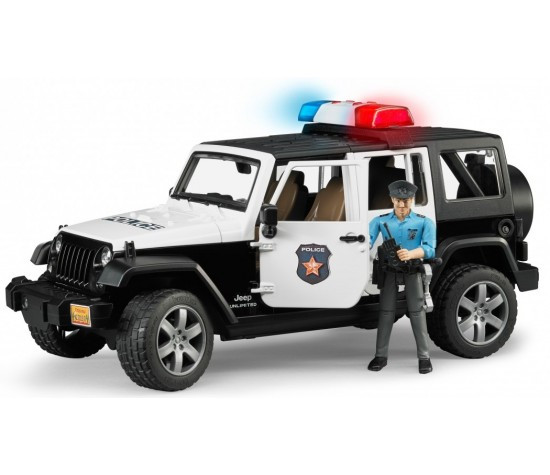 Bruder Игрушечный Полицейский Внедорожник Jeep Wrangler Unlimited Rubicon с фигуркой (Брудер) - фото 1 - id-p73867599