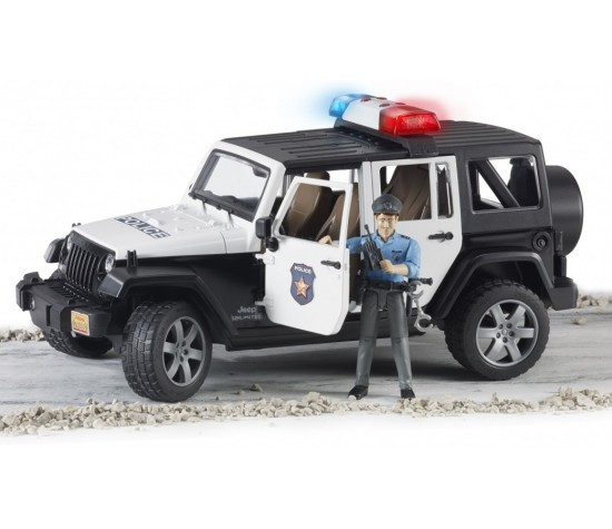 Bruder Игрушечный Полицейский Внедорожник Jeep Wrangler Unlimited Rubicon с фигуркой (Брудер) - фото 2 - id-p73867599